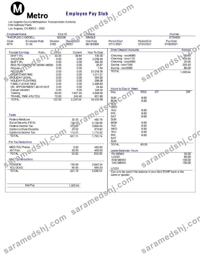 Los Angeles County Metropolitan Transportation Authority employee pay stub.pdf, 2